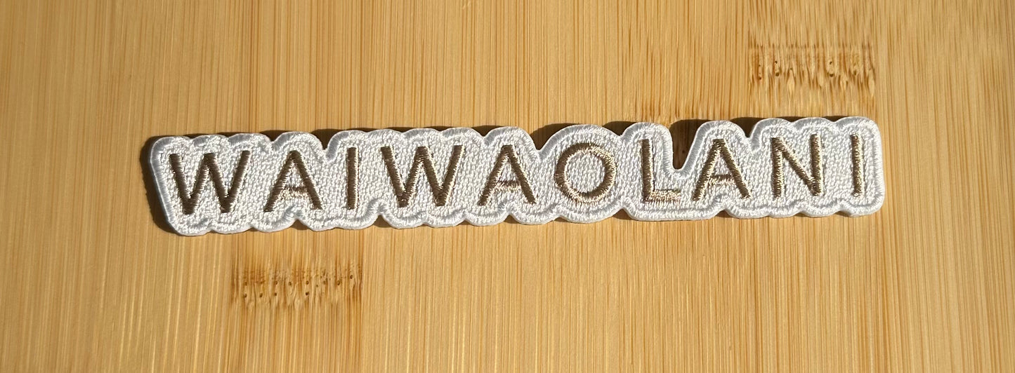 Small Cream "Waiwaolani" Logo Patch (DIY Heat Press)