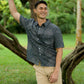 PŌʻALIMA Menʻs Aloha Shirt in Hīhīwai Stone