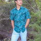 PŌʻALIMA Menʻs Aloha Shirt in Makahiki Blue