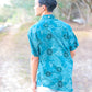 PŌʻALIMA Menʻs Aloha Shirt in Makahiki Blue