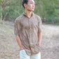 PŌʻALIMA Menʻs Aloha Shirt in Hihīwai Earth