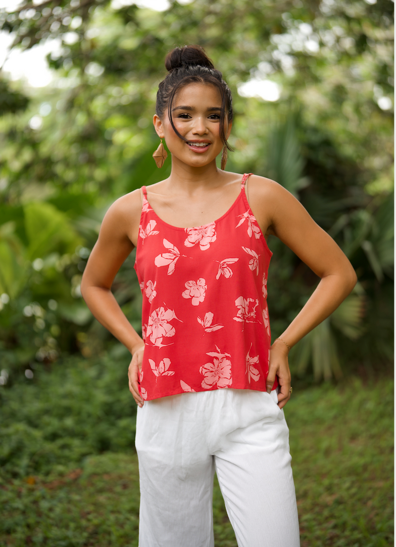 KAUWELA TANKTOP in Prickly Poppy 'ULA'ULA