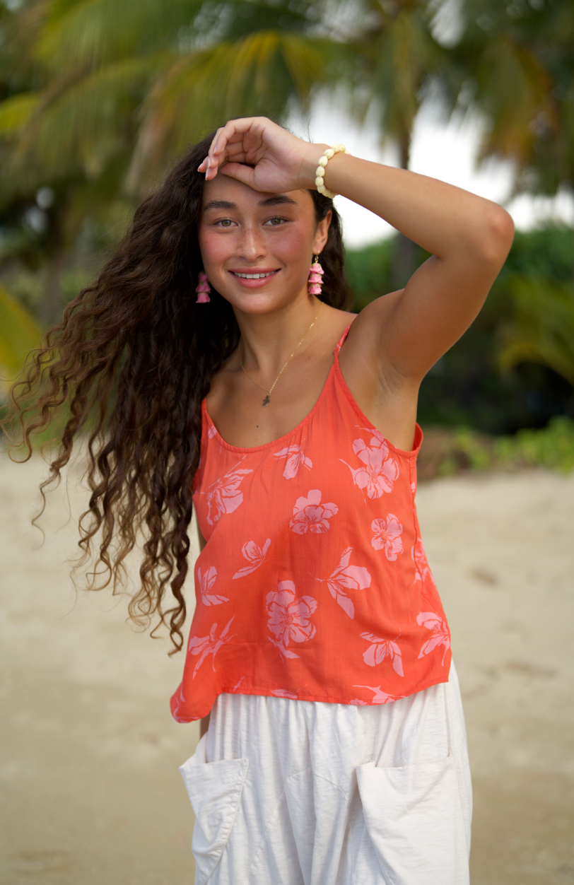 KAUWELA TANKTOP in Prickly Poppy KOU