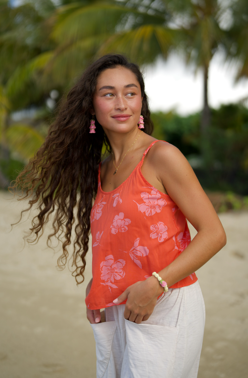 KAUWELA TANKTOP in Prickly Poppy KOU