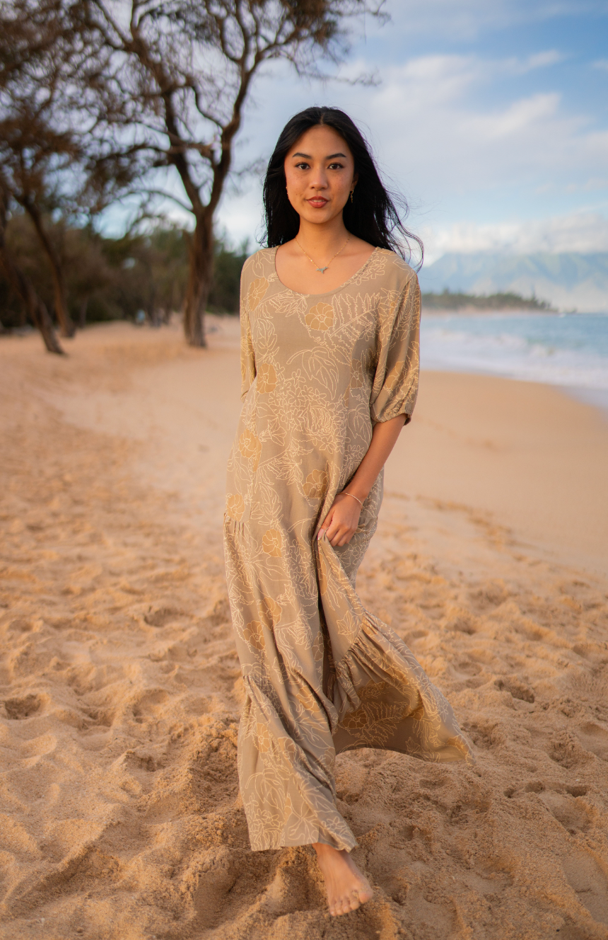 LEINA'ALA Dress in Makahiki Brown