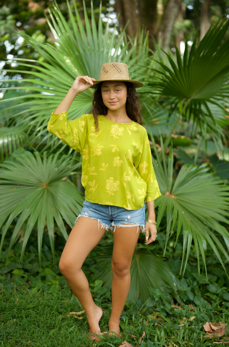 Omi Blouse in PRICKLY POPPY ULU
