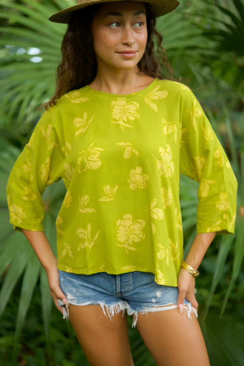 Omi Blouse in PRICKLY POPPY ULU