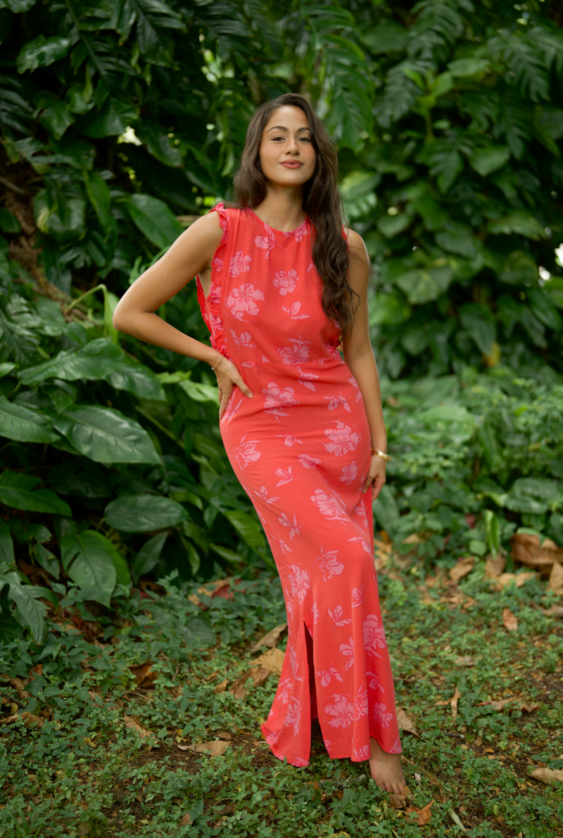 Kapua Dress in PRICKLY POPPY KOU