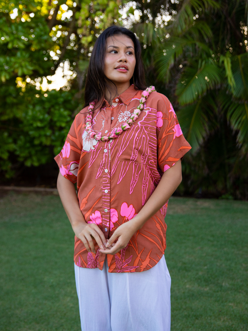 CHARLIE BLOUSE in Hoʻopili ʻEHU