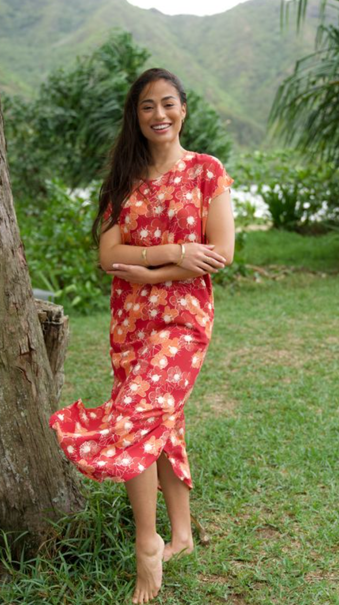 Maʻalahi Dress in Ko'oloa 'Ula BERRY