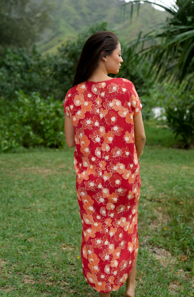 Maʻalahi Dress in Ko'oloa 'Ula BERRY