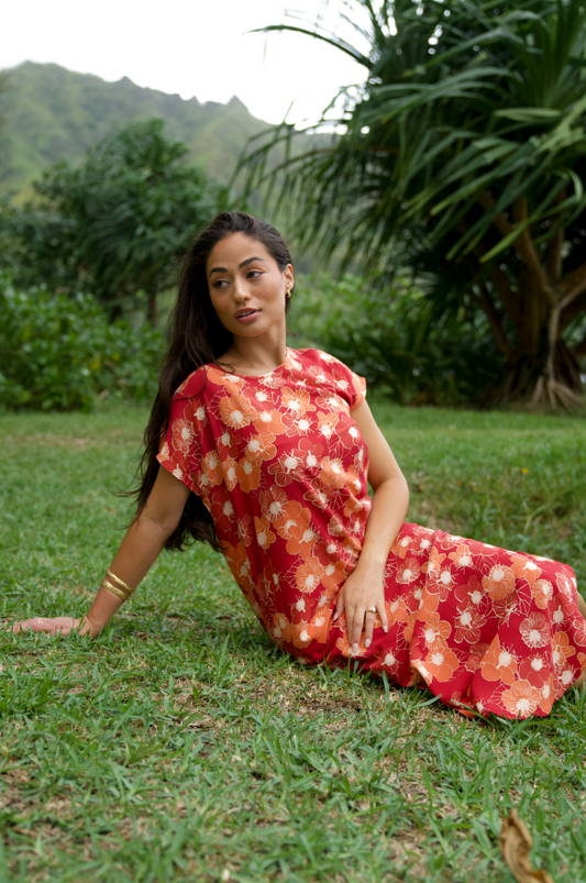 Maʻalahi Dress in Ko'oloa 'Ula BERRY