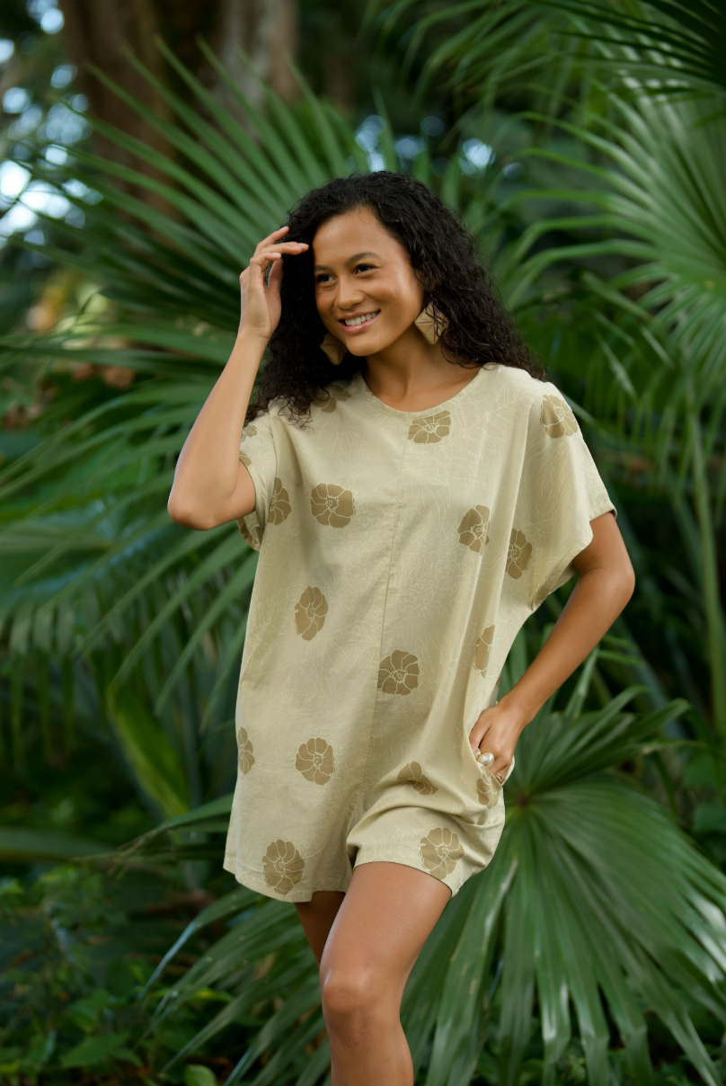 Malia Romper in MAKAHIKI BROWN